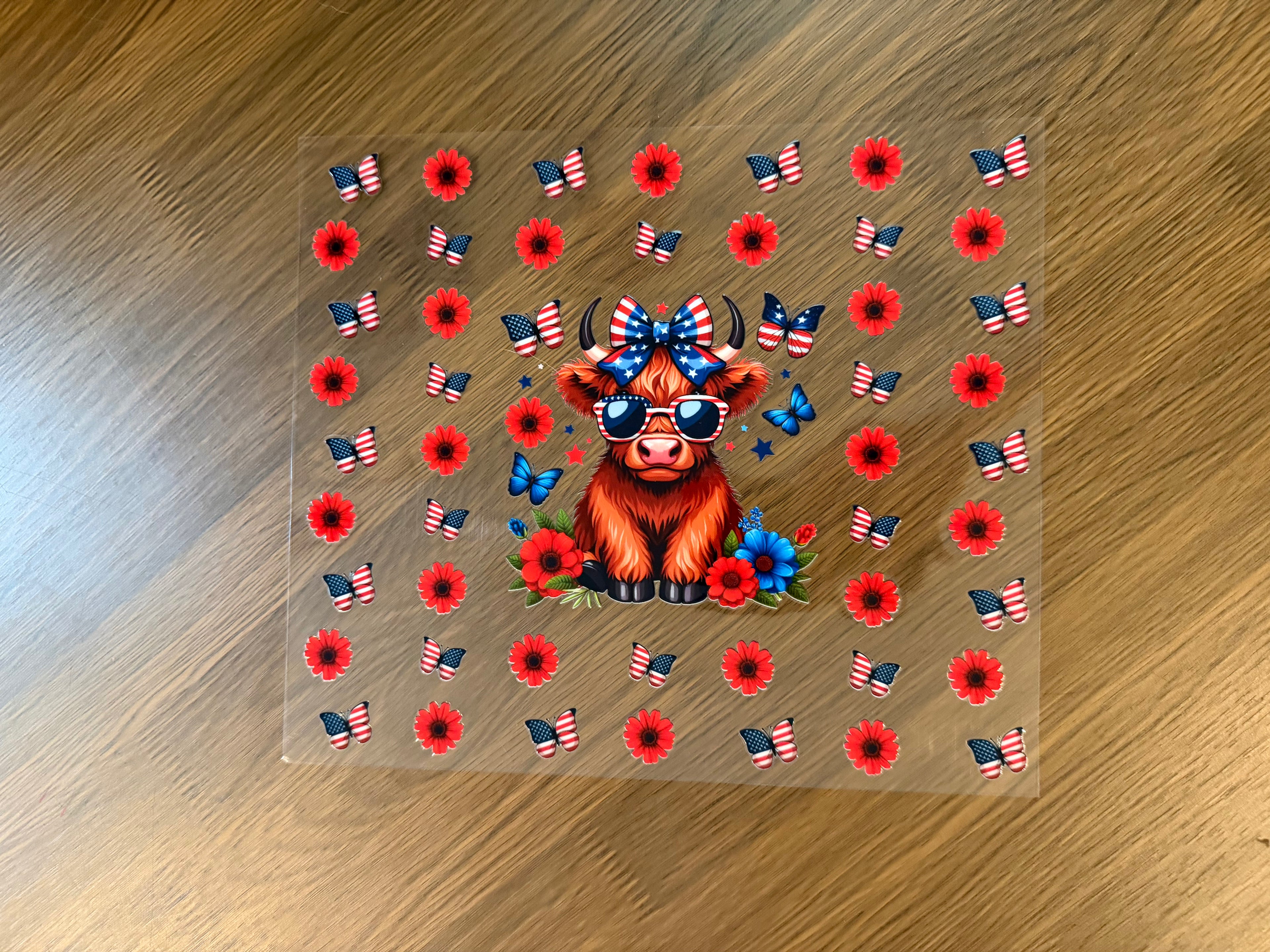 8 Red White and Blue Cow 20oz