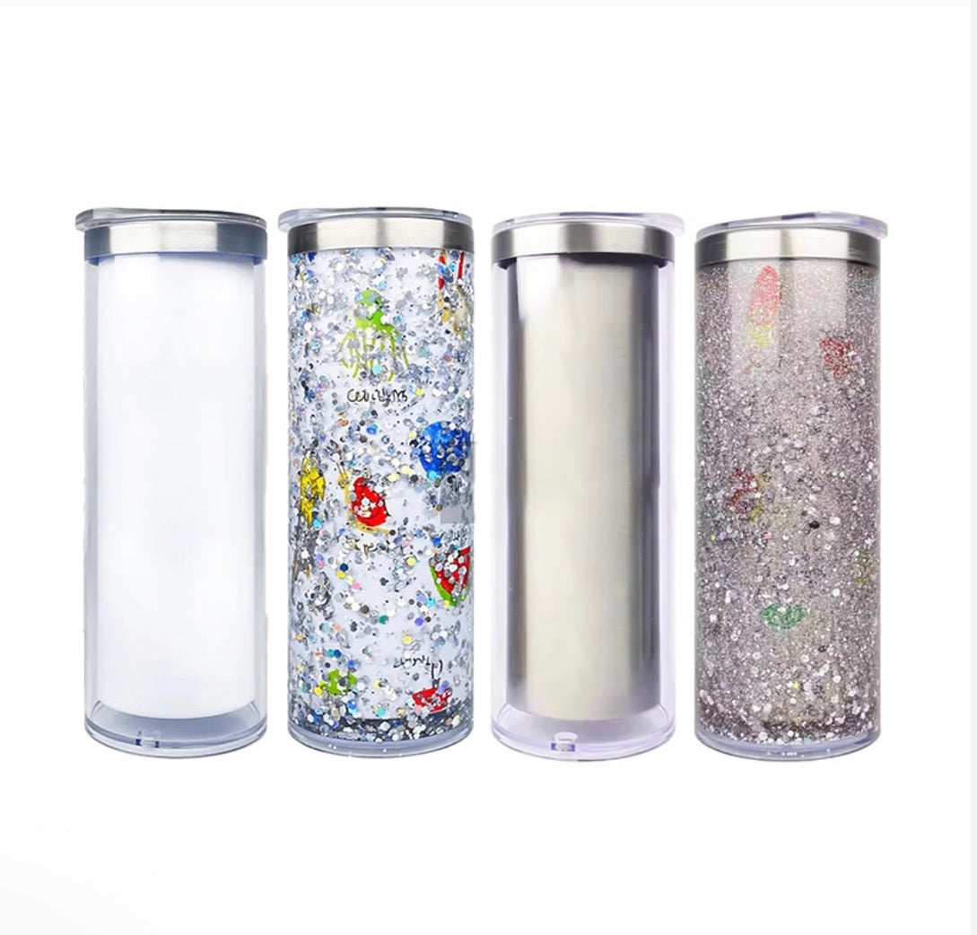 20oz Stainless Skinny Snow Globe