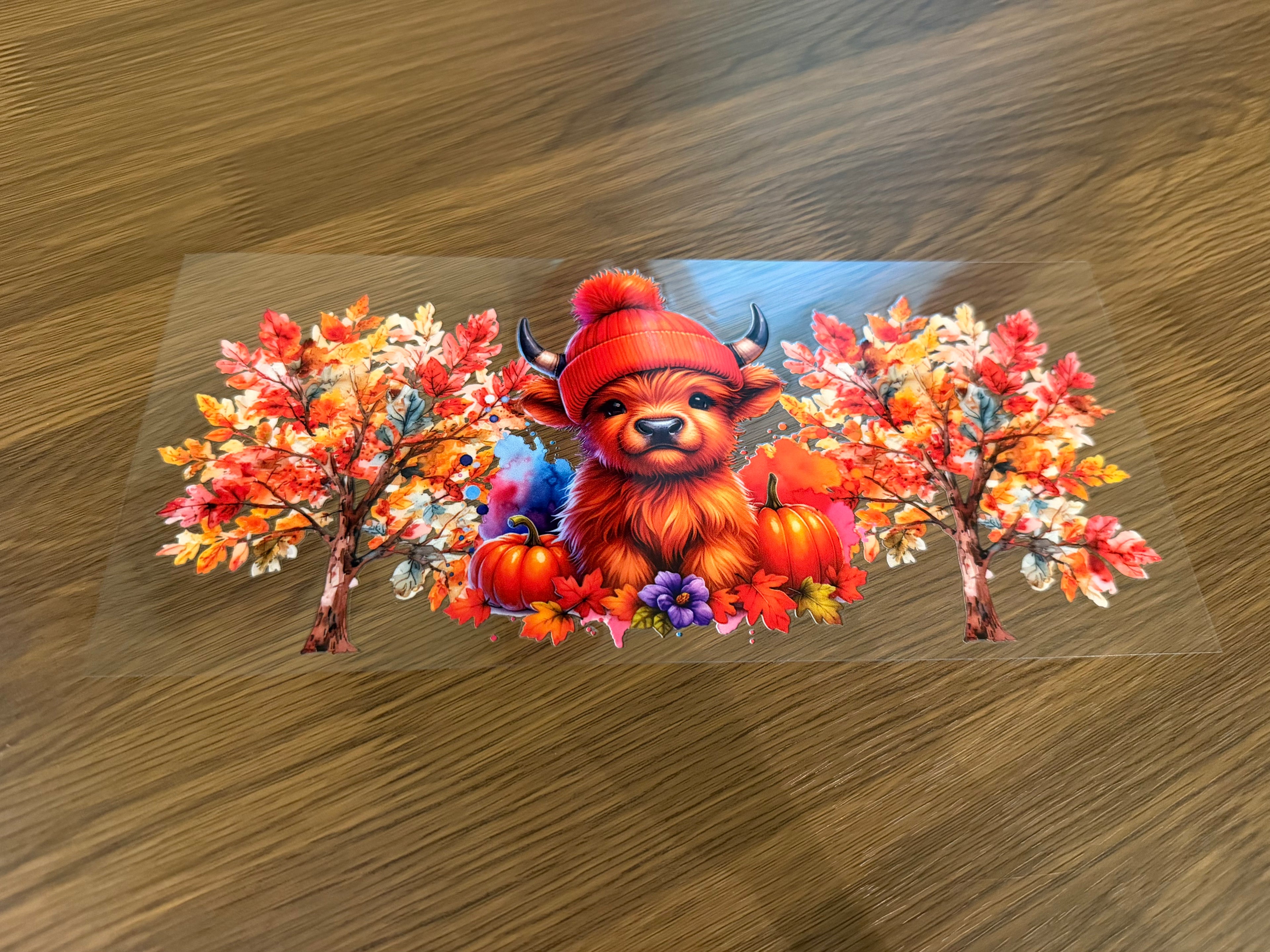 32 Fall Trees Cow 16oz