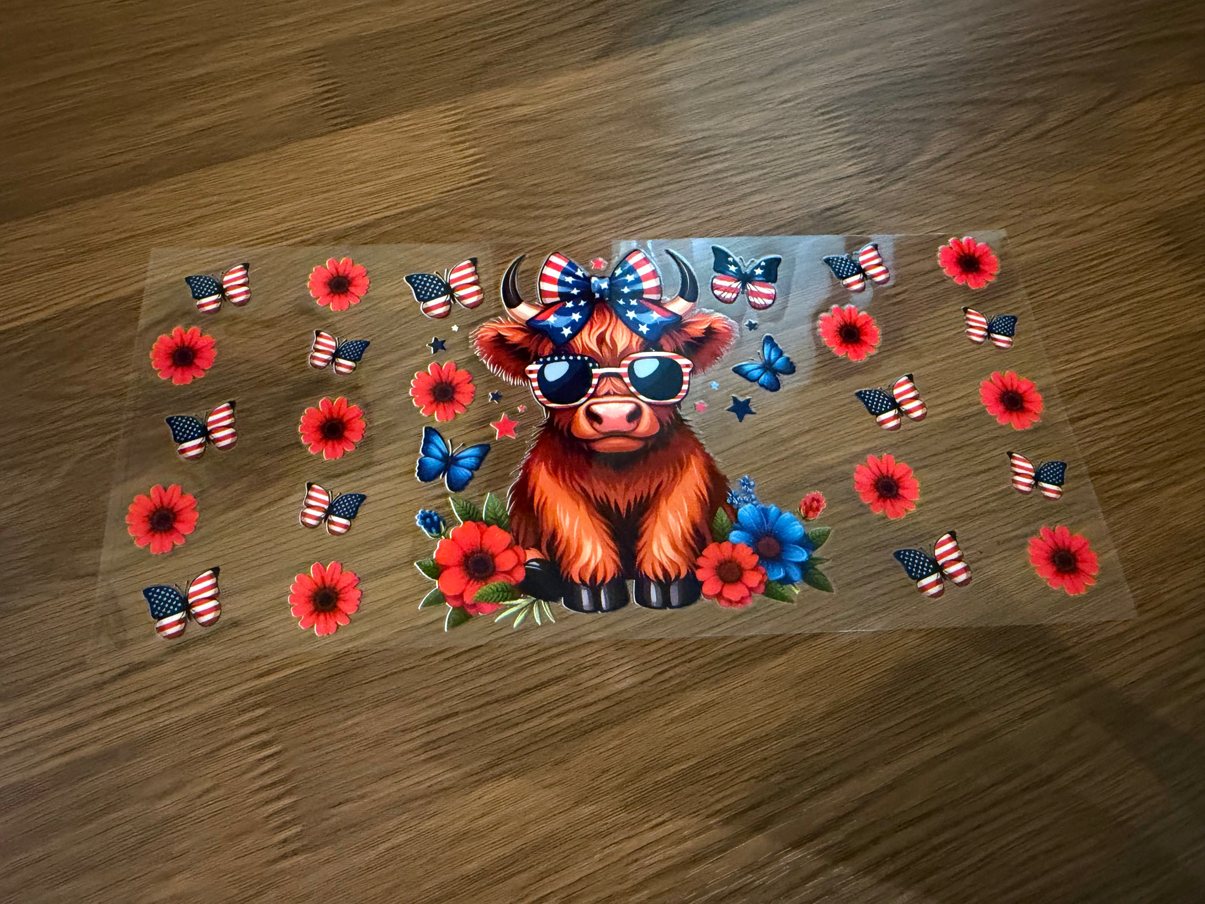 37 Red White and Blue Cow 16oz