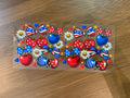 17 4th of July Red White and Blue Cherries and Bows 16oz